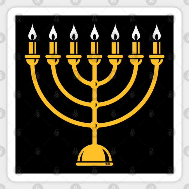 Menorah / Seven-Armed Lampstand (Judaism / Religion / 2C) Sticker by MrFaulbaum